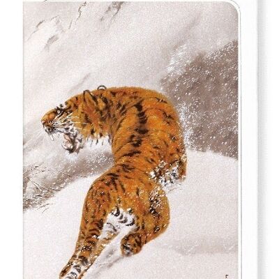 TIGER IN SNOW Japanese Greeting Card