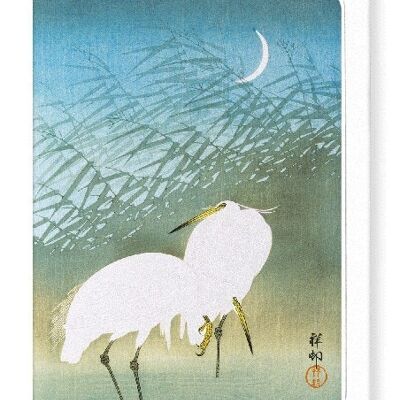 EGRETS AND CRESCENT MOON Japanese Greeting Card