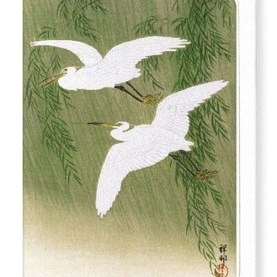 EGRETS AND WILLOW Japanese Greeting Card