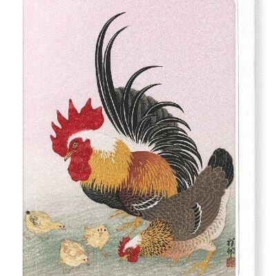 Hahn Henne japanische Grußkarte