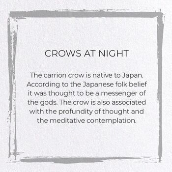 CROWS AT NIGHT Japonais Carte de vœux 3