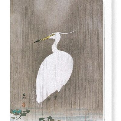 WADING EGRET Japanese Greeting Card