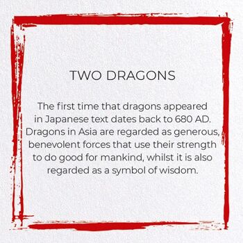 DEUX DRAGONS Japonais Carte de vœux 3