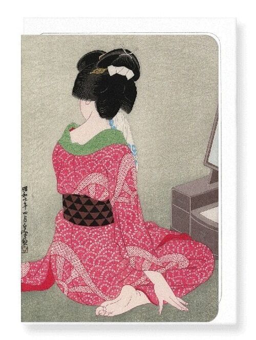 BEAUTY AND MIRROR Japanese Greeting Card