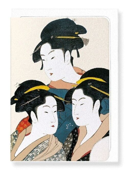 THREE BEAUTIES OF THE PRESENT DAY Japanese Greeting Card