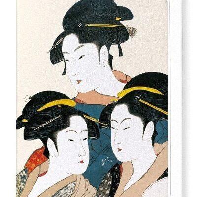 THREE BEAUTIES OF THE PRESENT DAY Japanese Greeting Card