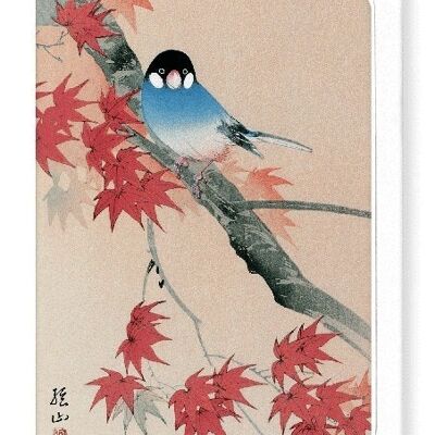 JAVA FINCH IN THE AUTUMN Japanese Greeting Card