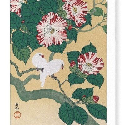 RICE BIRDS AND CAMELLIA Japanese Greeting Card