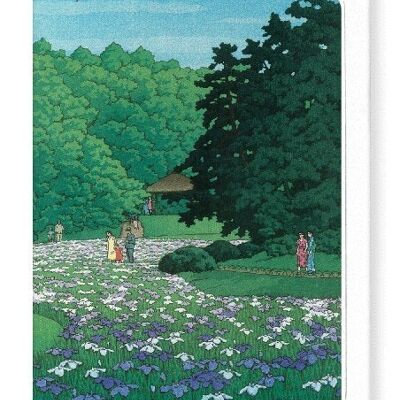 IRIS GARDEN AT MEIJI SHRINE Japanese Greeting Card