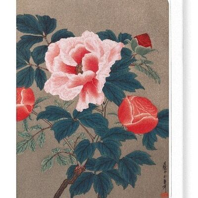 PEONIES 1900S  Japanese Greeting Card