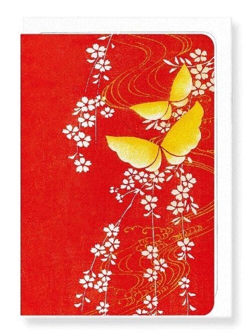 BUTTERFLIES AND CHERRY BLOSSOMS Japanese Greeting Card