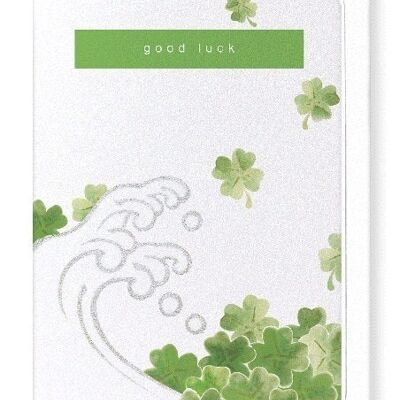 GOOD LUCK CLOVER Japanese Greeting Card