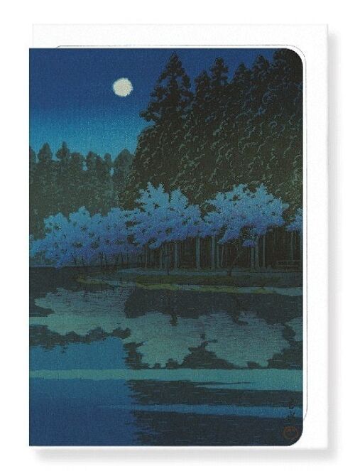 SPRING CHERRY BLOSSOMS AT NIGHT Japanese Greeting Card