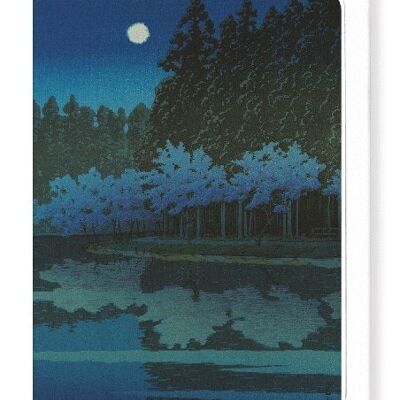 SPRING CHERRY BLOSSOMS AT NIGHT Japanese Greeting Card