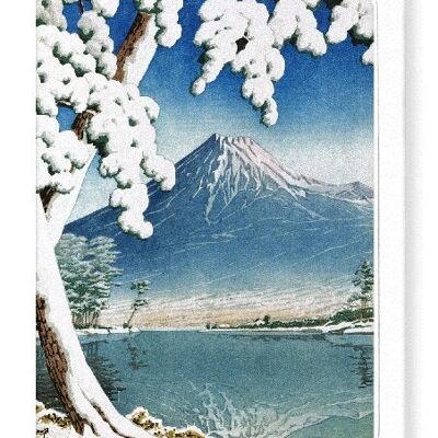 Biglietto d'auguri giapponese con neve persistente