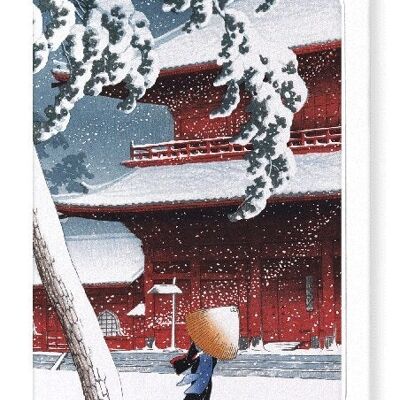 TEMPLE IN SNOW Japanese Greeting Card