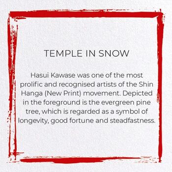 TEMPLE DANS LA NEIGE Carte de vœux japonaise 3