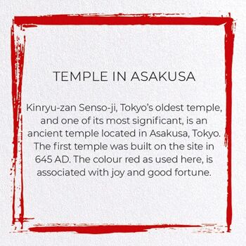 TEMPLE À ASAKUSA Japonais Carte de vœux 3