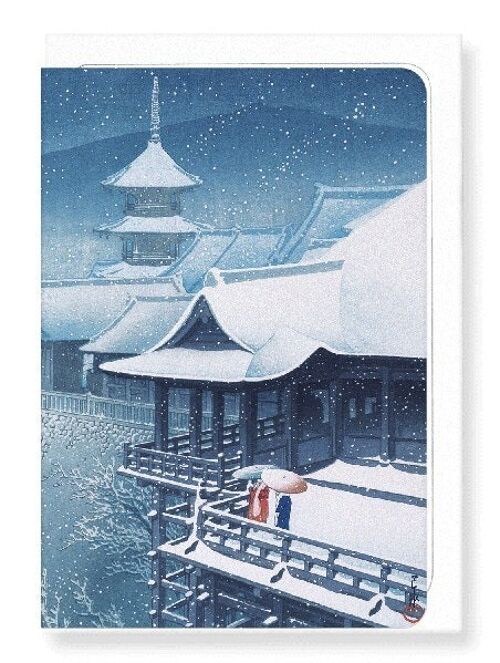 SNOW AT TEMPLE Japanese Greeting Card
