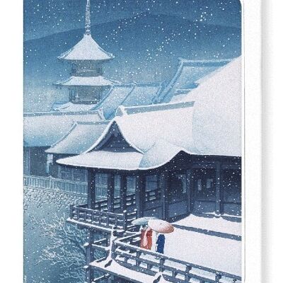 SNOW AT TEMPLE Japanese Greeting Card