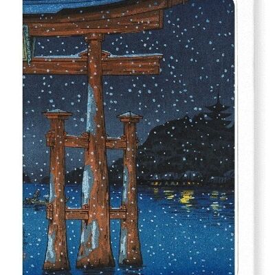 MIYAJIMA SNOWY NIGHT Japanese Greeting Card