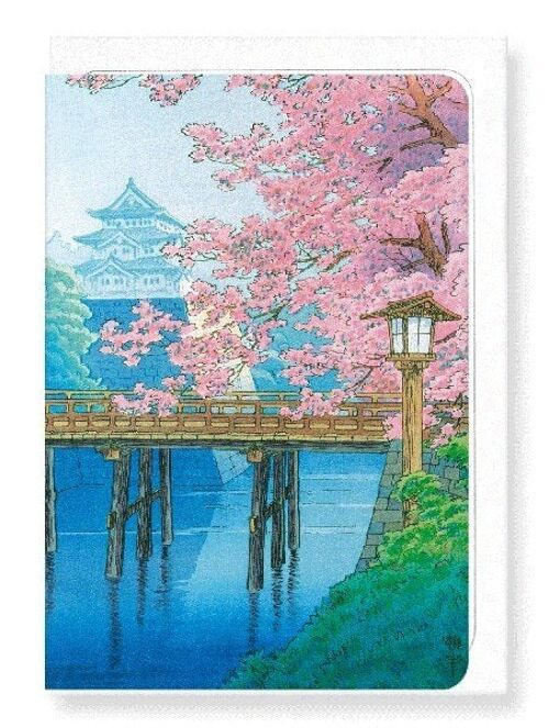 CASTLE AND CHERRY BLOSSOMS Japanese Greeting Card