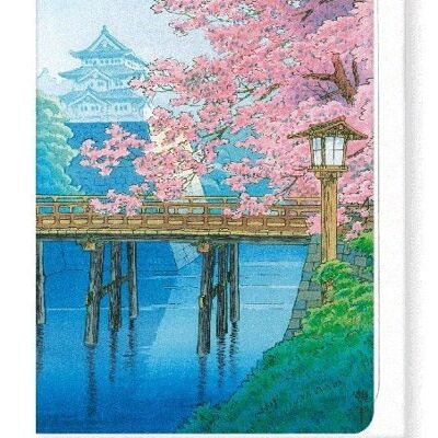 CASTLE AND CHERRY BLOSSOMS Japanese Greeting Card