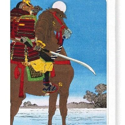 TOSHIMITSU ON HORSEBACK Japanese Greeting Card