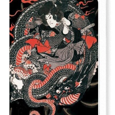 SAMURAI ON A DRAGON Japanese Greeting Card