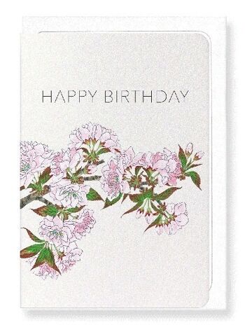 JOYEUX ANNIVERSAIRE FLEURS DE CERISIER Japonais Carte de vœux 2