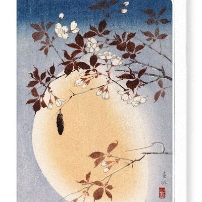 BLOSSOMS AND MOON Japanese Greeting Card