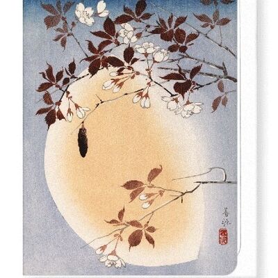 BLOSSOMS AND MOON Japanese Greeting Card