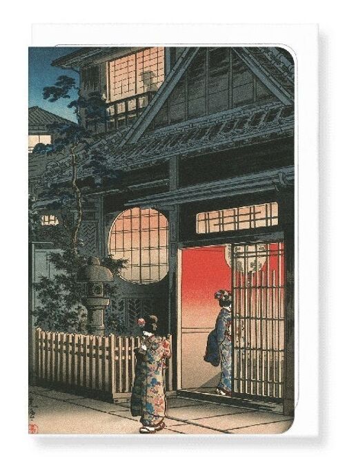 TEAHOUSE AT YOTSUYA ARAKICHO 1935  Japanese Greeting Card