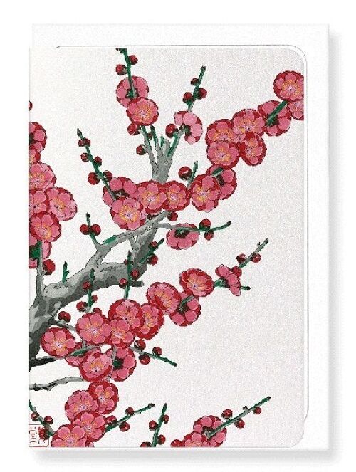 RED PLUM BLOSSOM Japanese Greeting Card