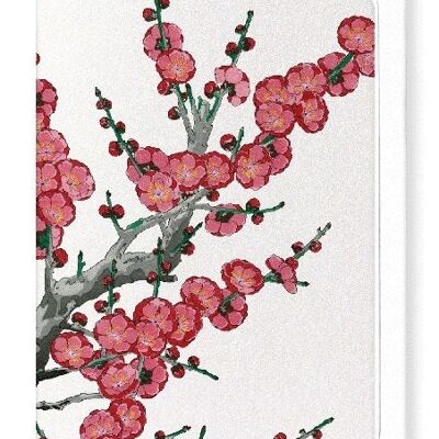 Biglietto d'auguri giapponese in fiore di prugna rossa