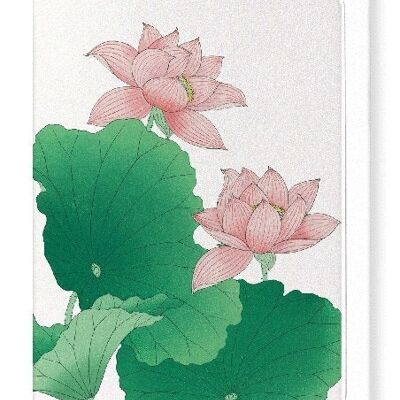 PINK LOTUS Japanese Greeting Card