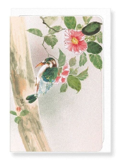 WOODPECKER C. 1890  Japanese Greeting Card