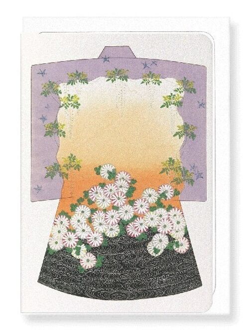 KIMONO OF CHRYSANTHEMUM AND WISTERIA 1899  Japanese Greeting Card