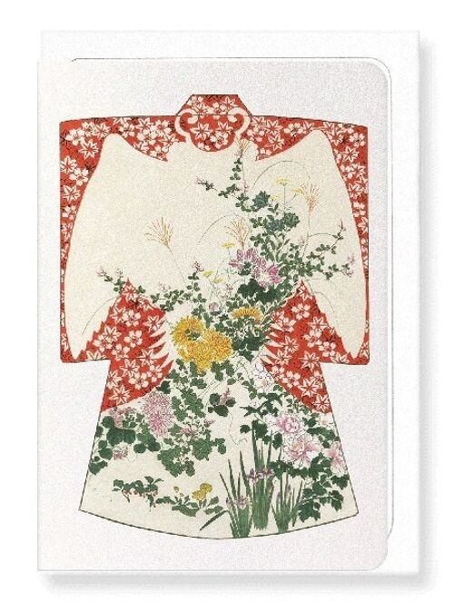 KIMONO OF FLOWERS OF THE FOUR SEASONS 1899  Japanese Greeting Card