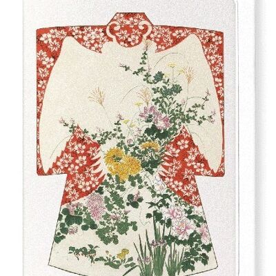 KIMONO DE FLEURS DES QUATRE SAISONS 1899 Japonais Carte de vœux