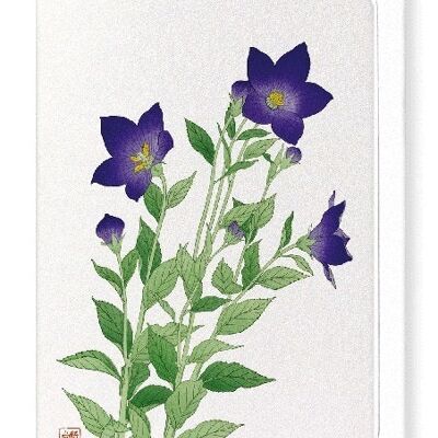Biglietto d'auguri giapponese con fiore a campana viola