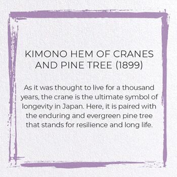 KIMONO HEM DE GRUES ET PIN 1899 Japonais Carte de vœux 3