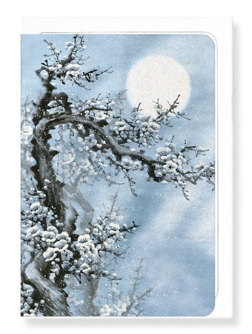 PLUM BLOSSOM IN BLUE MOON Japanese Greeting Card