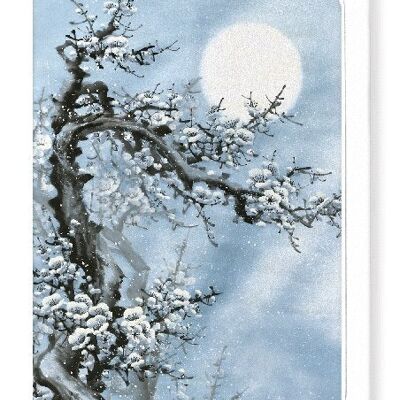 PLUM BLOSSOM IN BLUE MOON Japanese Greeting Card