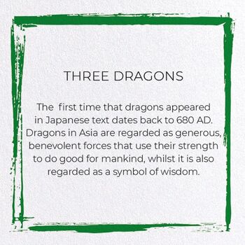 TROIS DRAGONS Japonais Carte de vœux 3