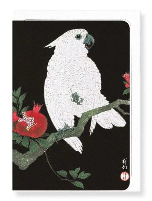 COCKATOO AND POMEGRANATE Japanese Greeting Card