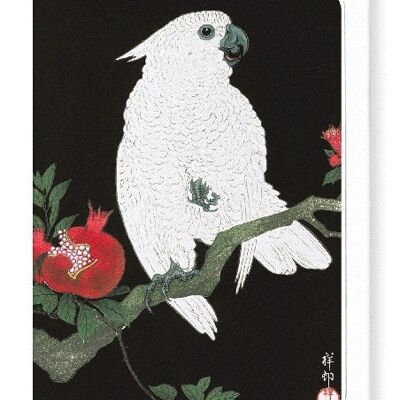 COCKATOO AND POMEGRANATE Japanese Greeting Card