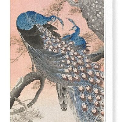 COUPLE OF PEACOCKS Japanese Greeting Card