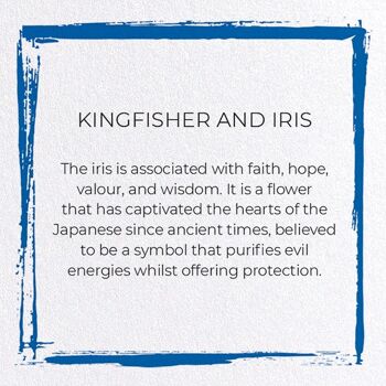 KINGFISHER ET IRIS Japonais Carte de vœux 3