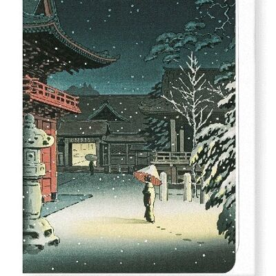 NEZU SHRINE IN SNOW Japonais Carte de vœux